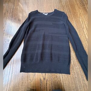 Black Textured Knit Sweater mesh/see through fabric